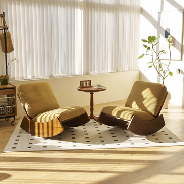 Yellow Glider Rocking Chairs, Set of 2