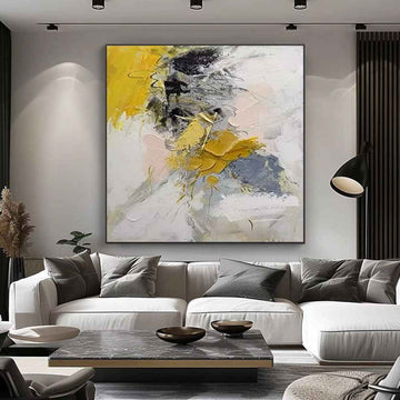 Hand Painted Acrylic Gold Abstract Oil Painting
