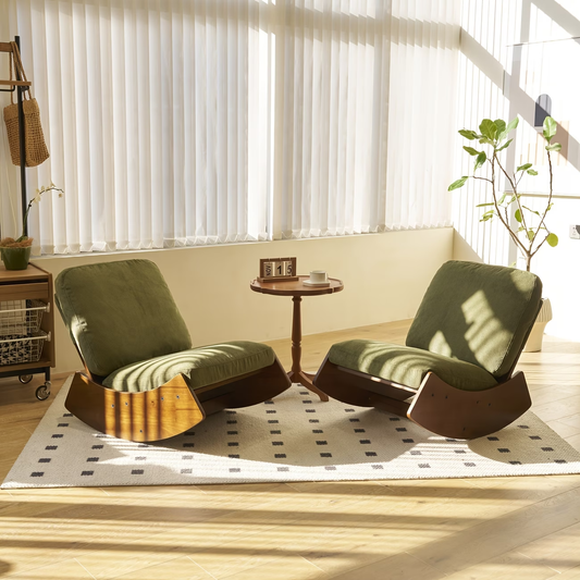 Green Glider Rocking Chairs, Set of 2