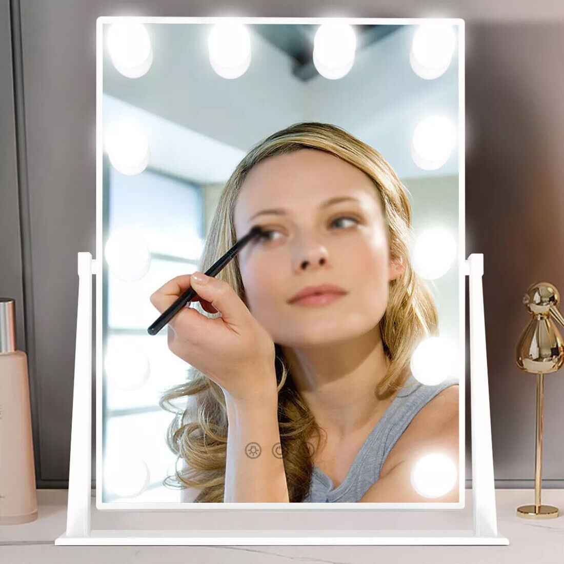 Hollywood Vanity Mirror | 12 LED Lights, 3 Light Modes & 360° Rotation