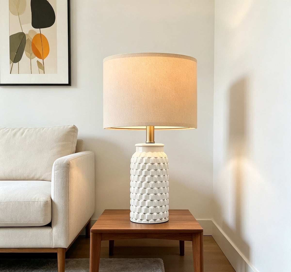 Ceramic Table Lamp – Sofa-Side or Bedside, 55 x 32cm, UK Plug Available