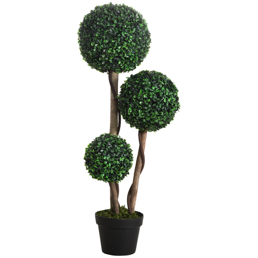 TRIO artificial boxwood topiary in weighted pot