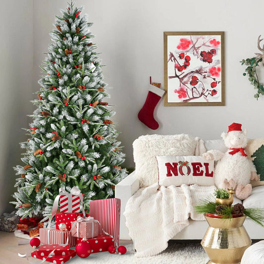 Artificial Christmas Tree with Pine Cones & Red Berries