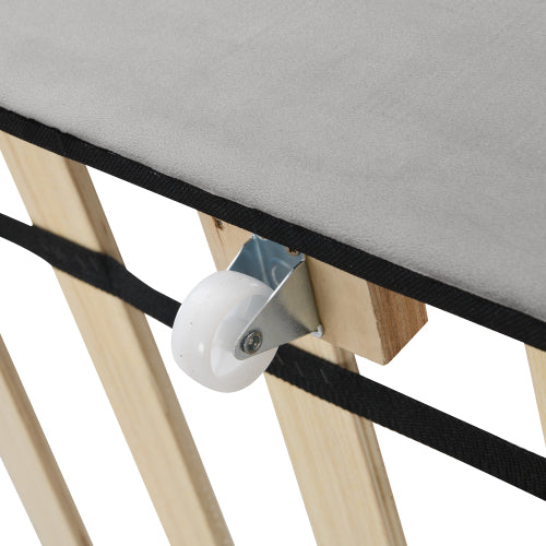 VERALI Upholstered Bed, 3FT Single Bed 90x190cm Velvet, Grey