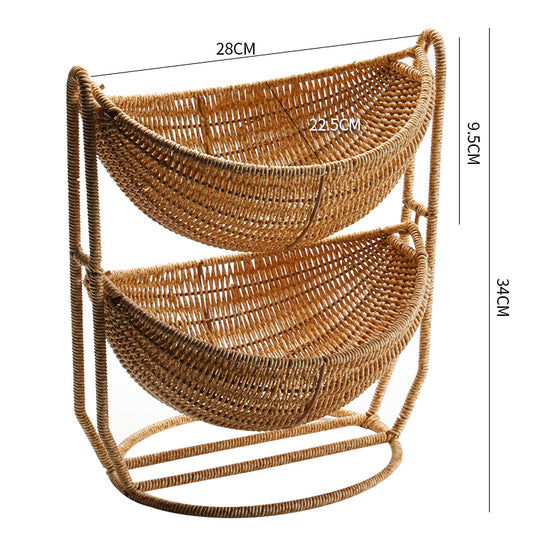 Multi-layer Plastic Rattan Fruit Plate