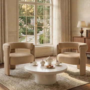 Khaki Velvet Accent Chair