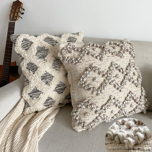 AVÉRA handwoven tassel cushion cover, vintage beige – image 1