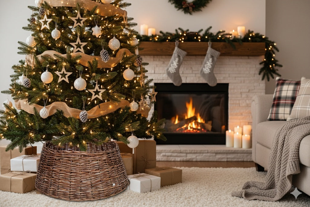 Woven Wicker Christmas Tree Collar