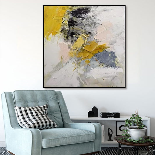 Hand Painted Acrylic Gold Abstract Oil Painting