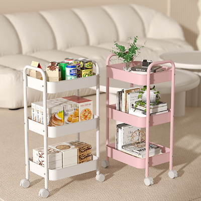 3 Tier Storage Trolley Cart On Wheels Kitchen Bathroom Laundry Narrow Space Rack
