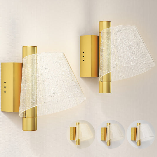 STELLA gold starry LED wall lights, set of 2