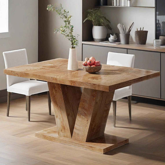 GENIOLY Light Oak Brown Kitchen Dinner Table