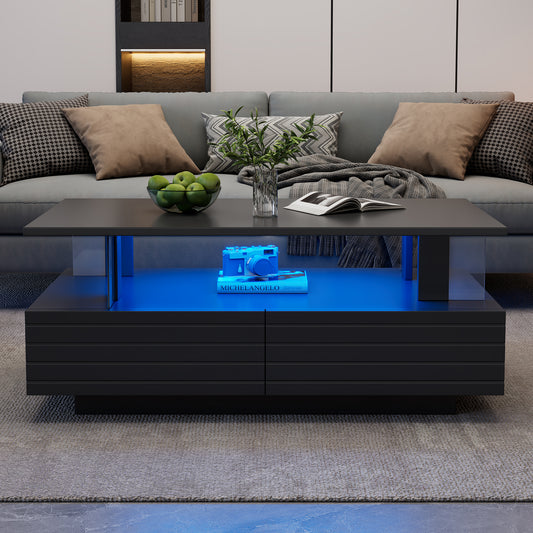 PALAZZO Coffee Table Coffee Table  Black Particleboard  Acrylic