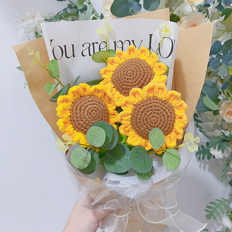 Handmade sunflower bouquet, gift-wrapped – view 3
