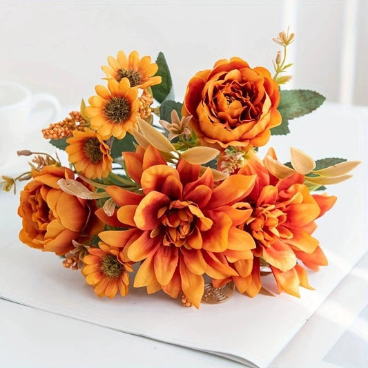 Artificial silk dahlia bunch, 6 stems – view 2