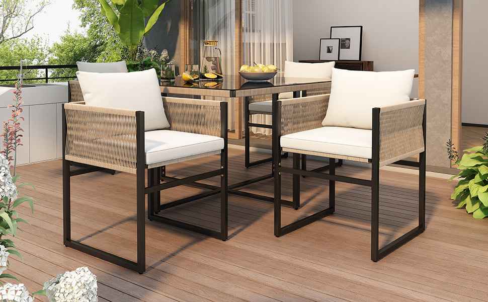 Garden Dining Set 5 Piece Set With 1 Dining Table