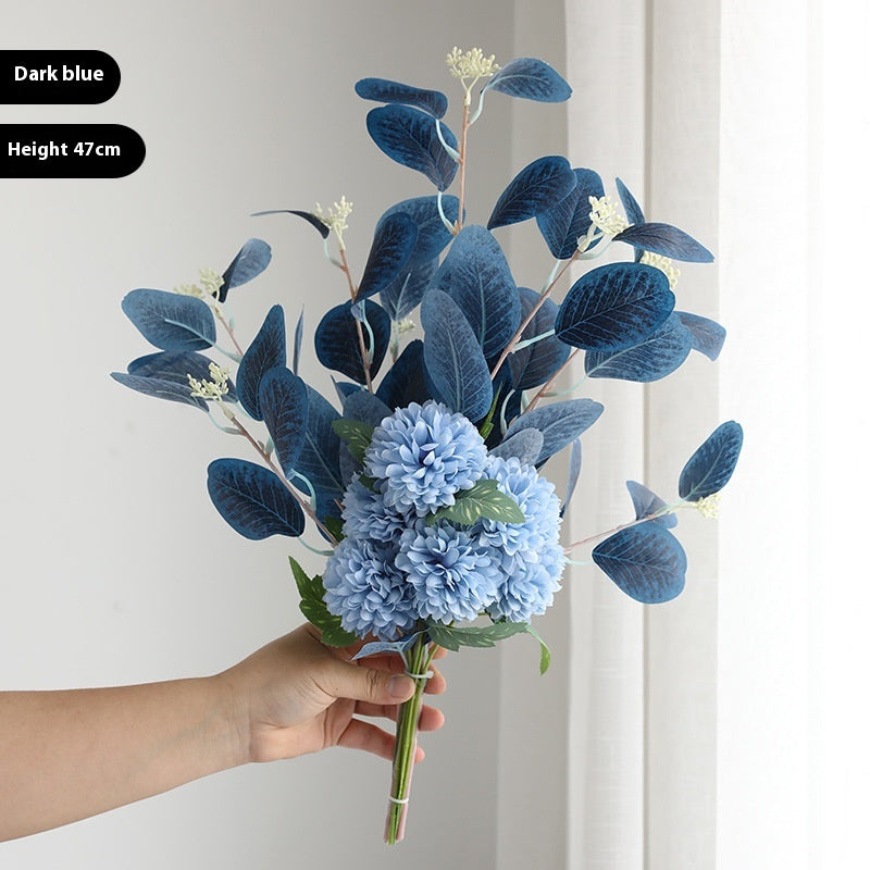 Artificial chrysanthemum and eucalyptus bunch, 47cm – view 15