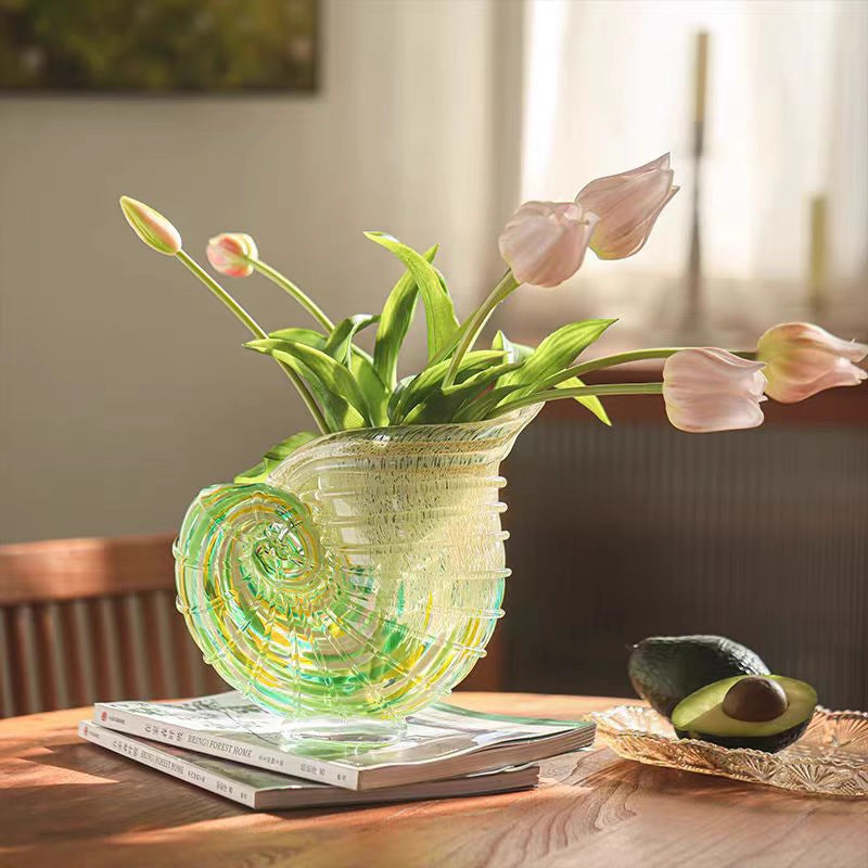 Iridescent Blown Glass Vase