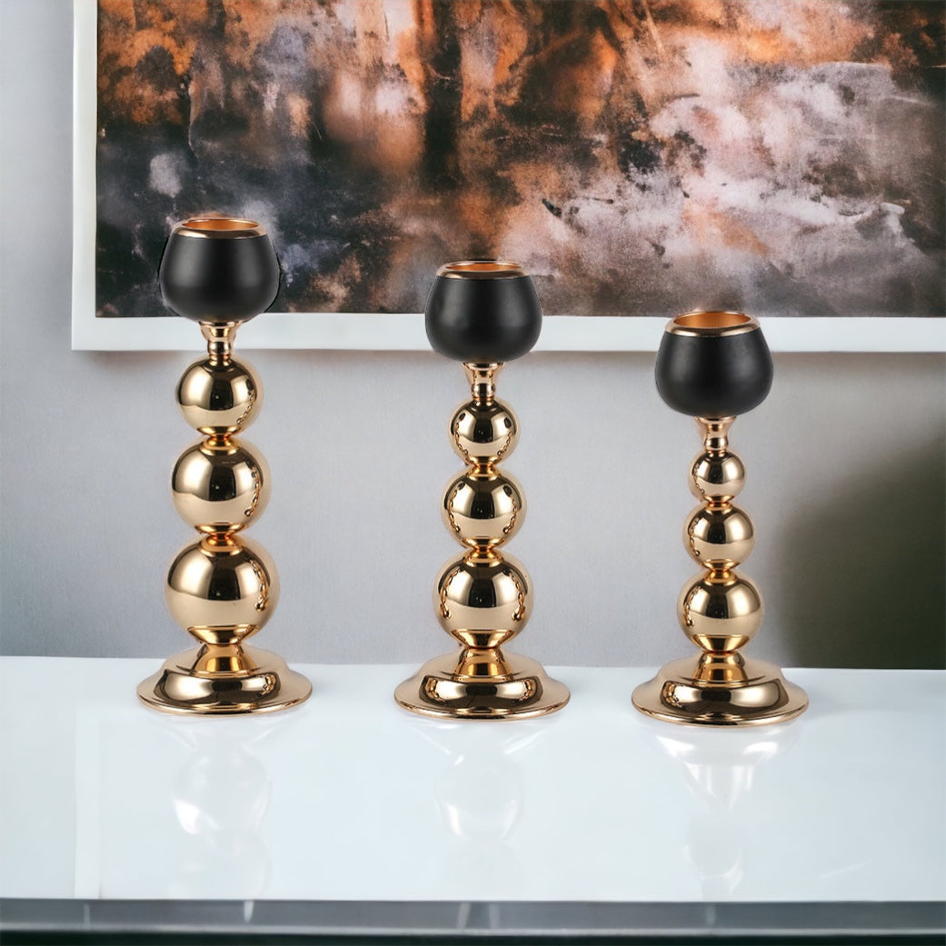 Bullet Candle Holder Black/Gold