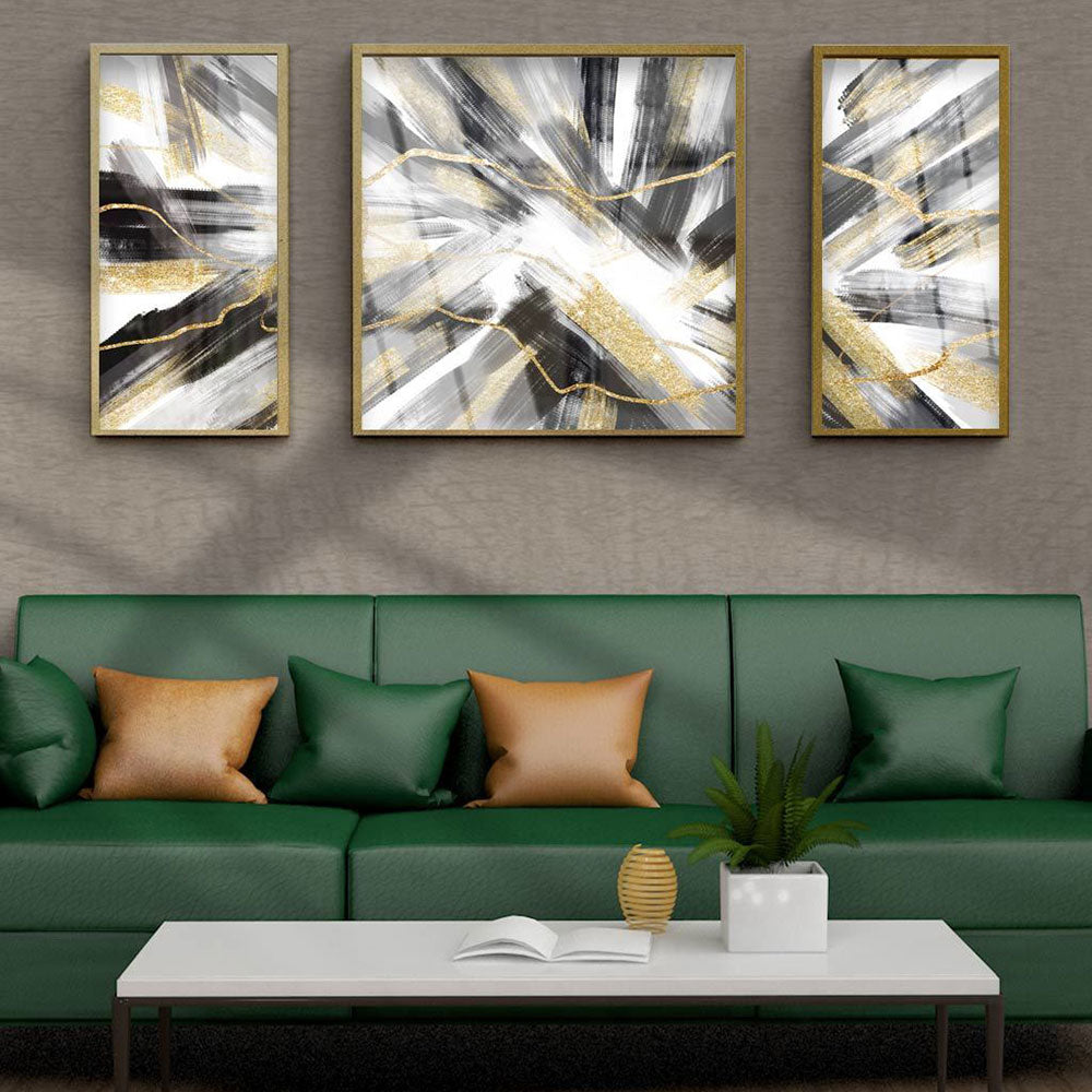 Luxury Abstract Golden Canvas Wall Art