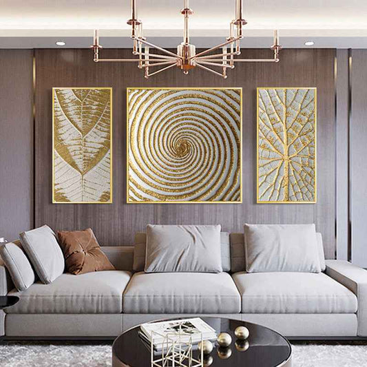 Luxury Abstract Golden Canvas Wall Art