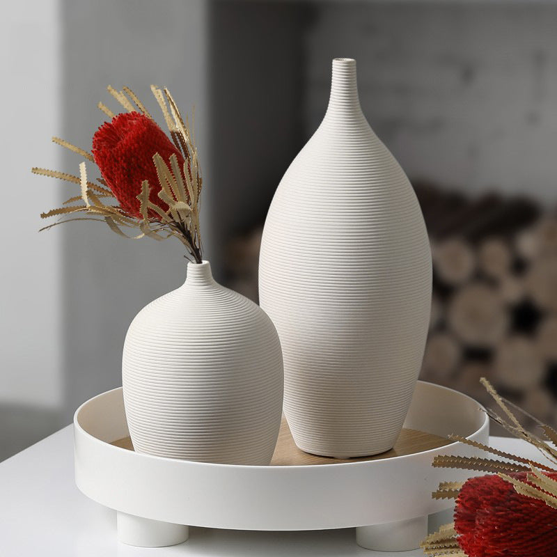 White Ceramic Dried Flower Vase