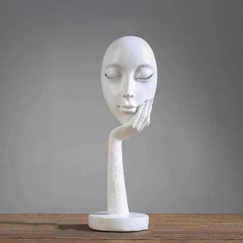 Nordic Abstract Art Thinker Thinking Lady Mask Figurine