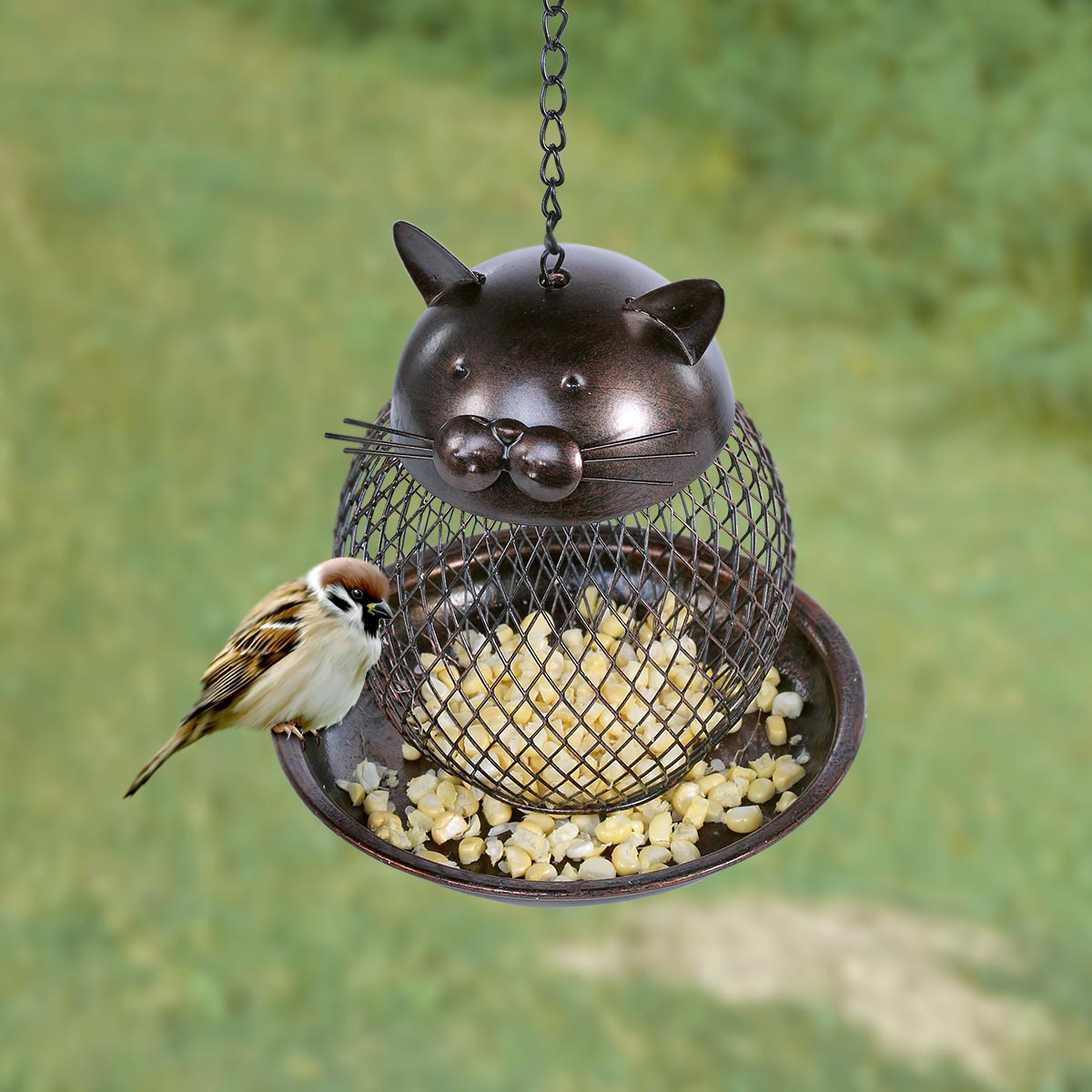 Handmade Cat Shaped Bird Feeder 