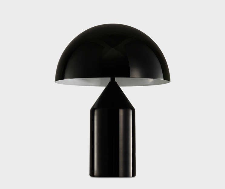 Lampe LED de table champignon en métal doré/blanc/noir