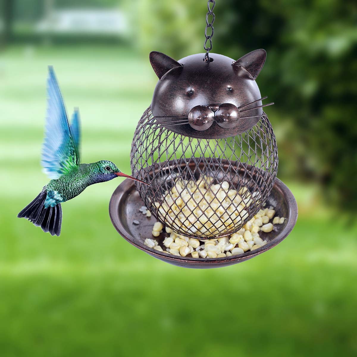 Handmade Cat Shaped Bird Feeder 