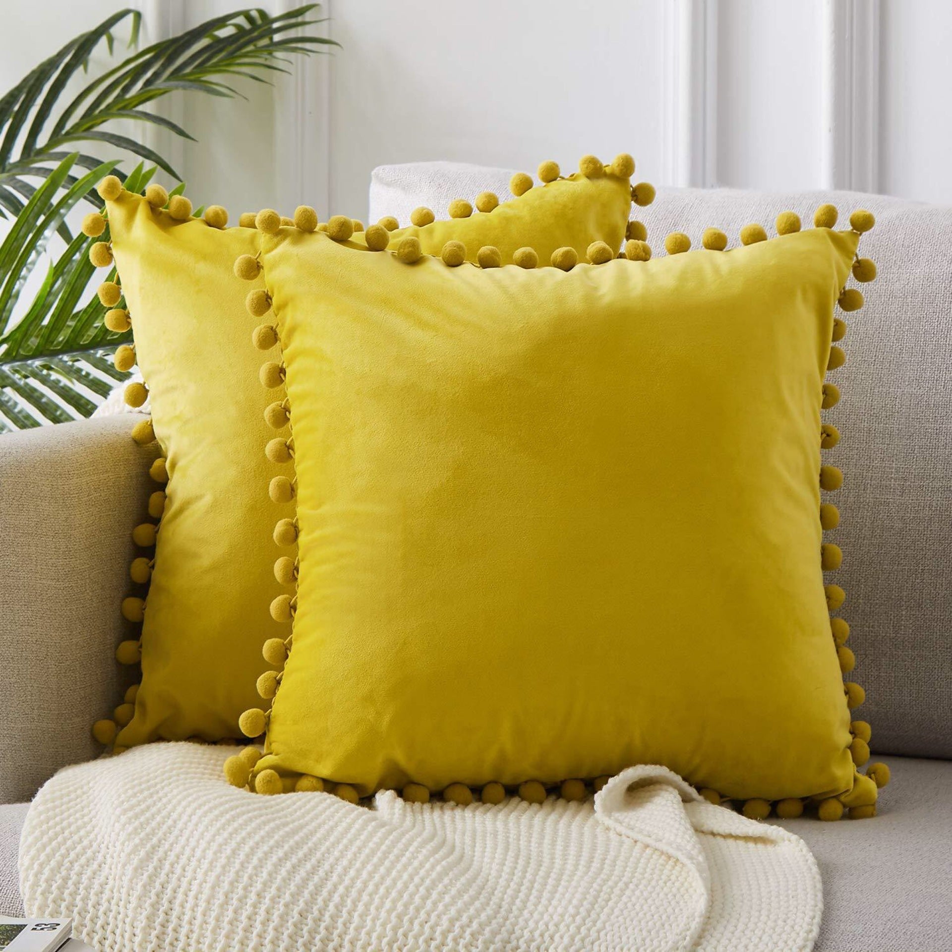 Pillow Plush Ball Cover Velvet