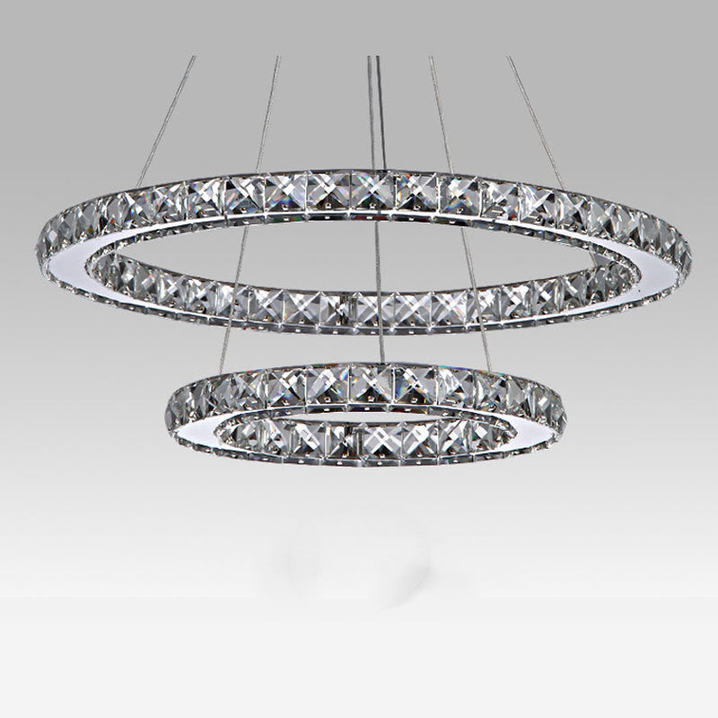 Stainless Steel Ring Simple Crystal Chandelier