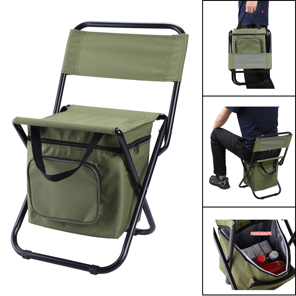 Portable folding Chair Backpack Insulation with Cooler Bag