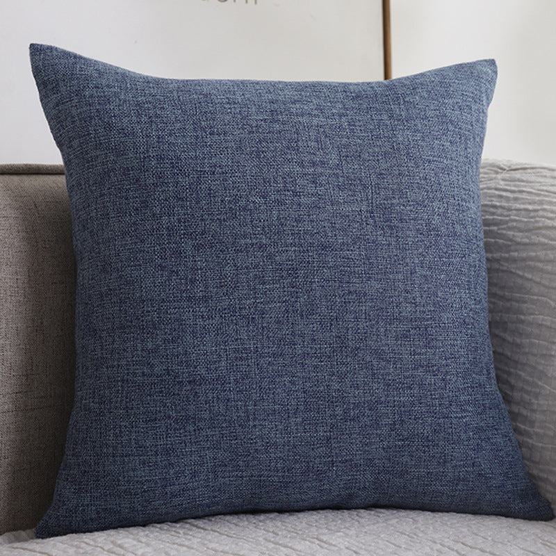 Plain Cotton Linen Thickened Square Pillow