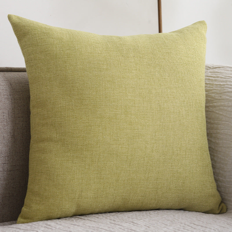 Plain Cotton Linen Thickened Square Pillow