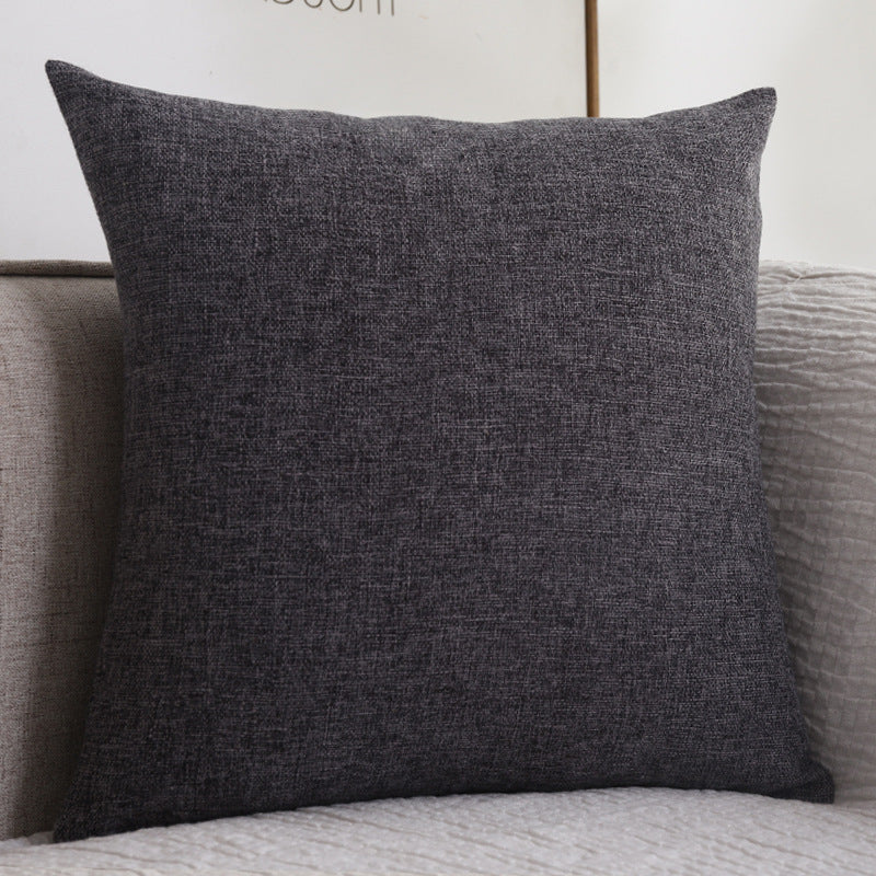 Plain Cotton Linen Thickened Square Pillow