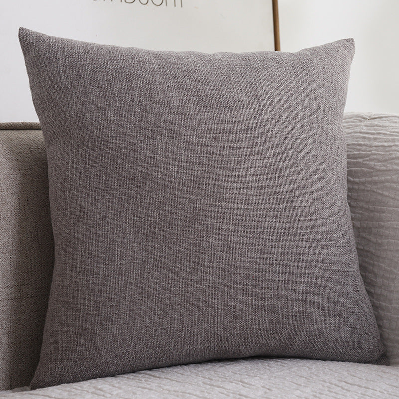 Plain Cotton Linen Thickened Square Pillow