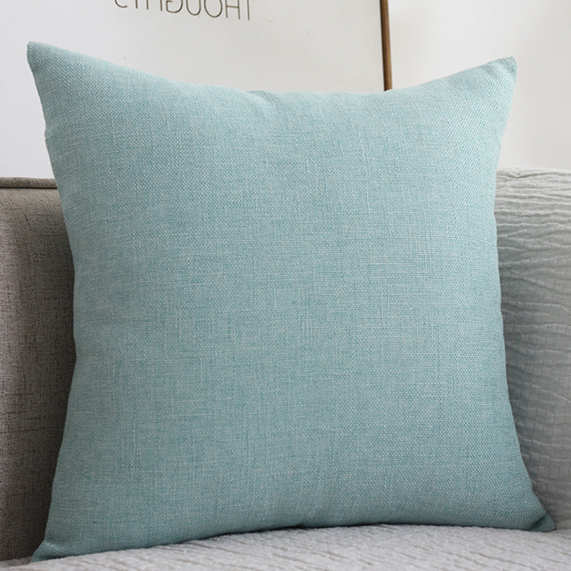 Plain Cotton Linen Thickened Square Pillow