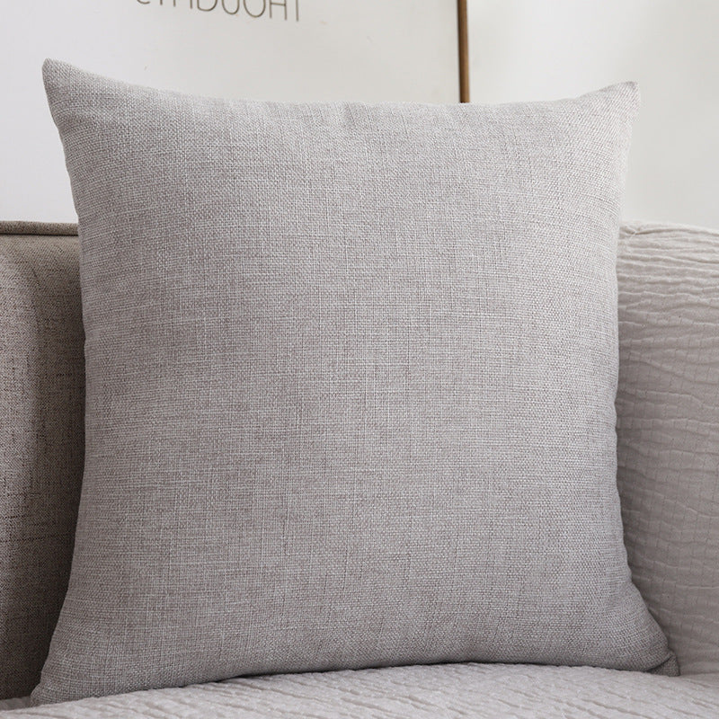 Plain Cotton Linen Thickened Square Pillow