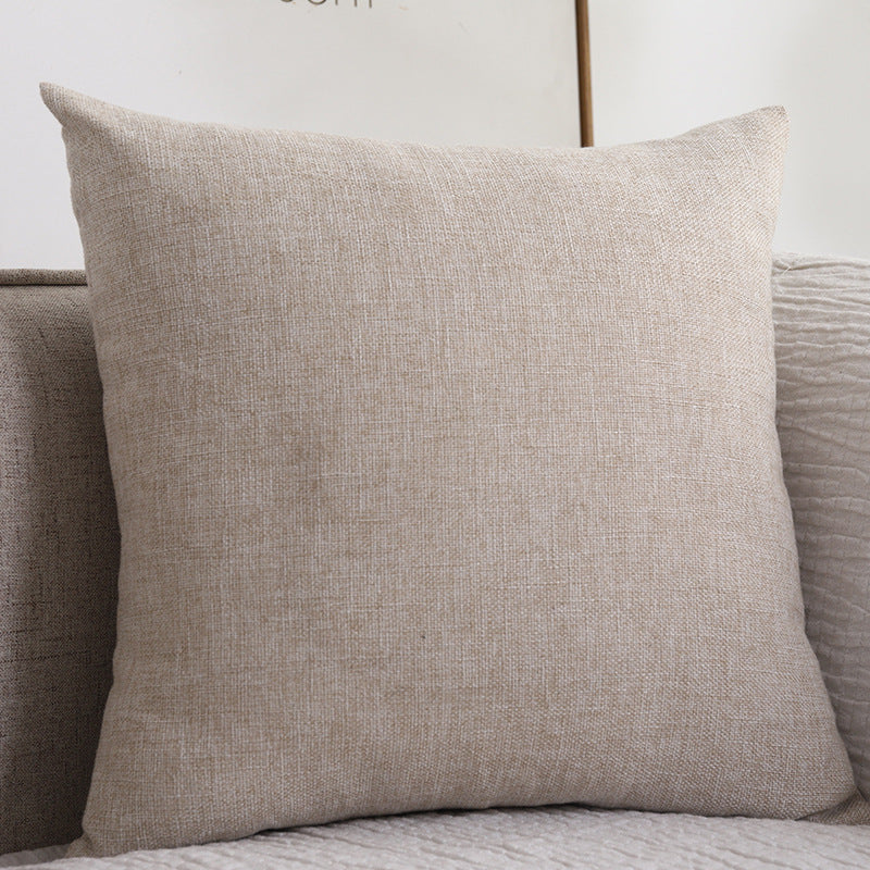 Plain Cotton Linen Thickened Square Pillow