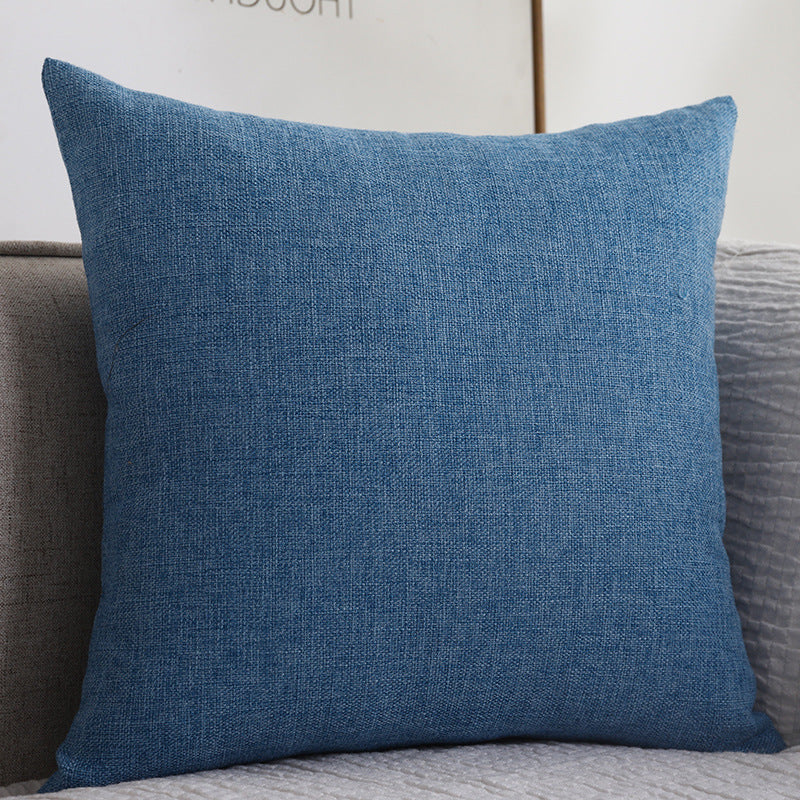 Plain Cotton Linen Thickened Square Pillow