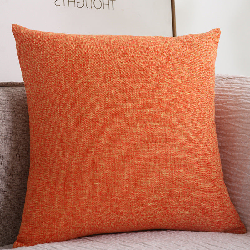 Plain Cotton Linen Thickened Square Pillow