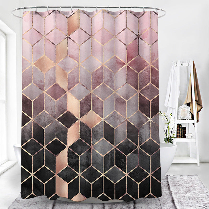 Simple Wind Geometric Pattern Toilet Curtain