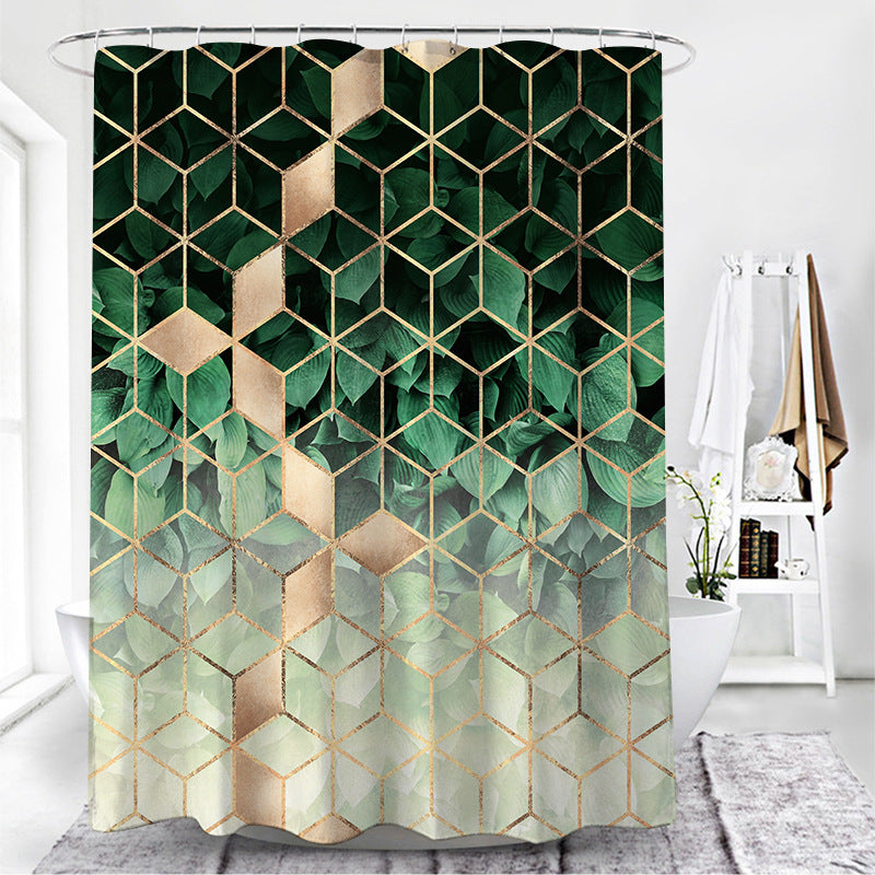 Simple Wind Geometric Pattern Toilet Curtain