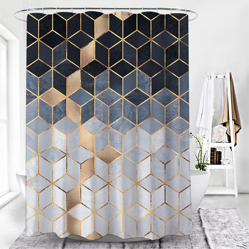 Simple Wind Geometric Pattern Toilet Curtain