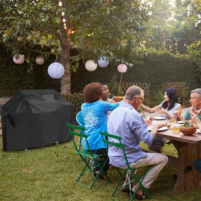 Wasserdichte BBQ-Grillabdeckung Grillabdeckung Anti-Staub-Regen-UV-Schutz für Gas-Holzkohle-Elektrobarbe-Grillzubehör für den Garten im Freien