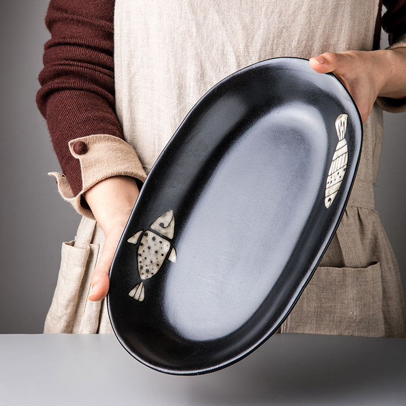 Large Hand-painted Fish Plate