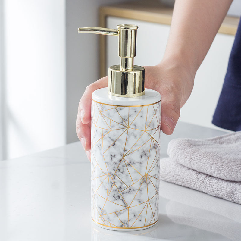 Marble Ceramic Lotion Shampoo Bottle