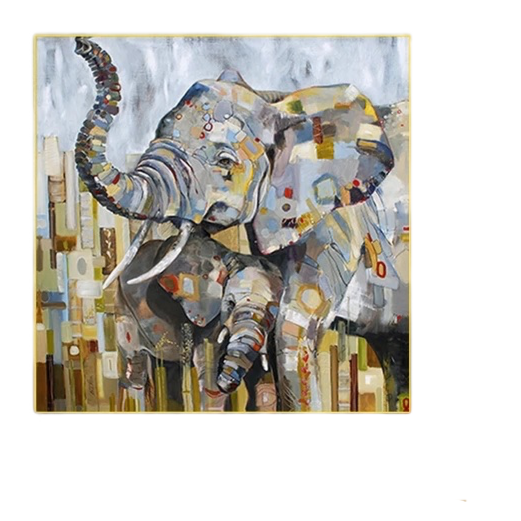 Abstract Animal Mom Loves Elephant Canvas Painting