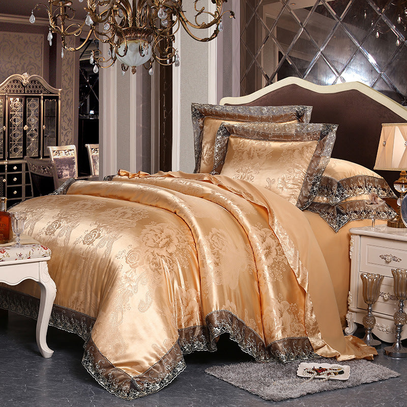 Luxury Silk Four-piece Set Of Satin Jacquard Duvet Cover